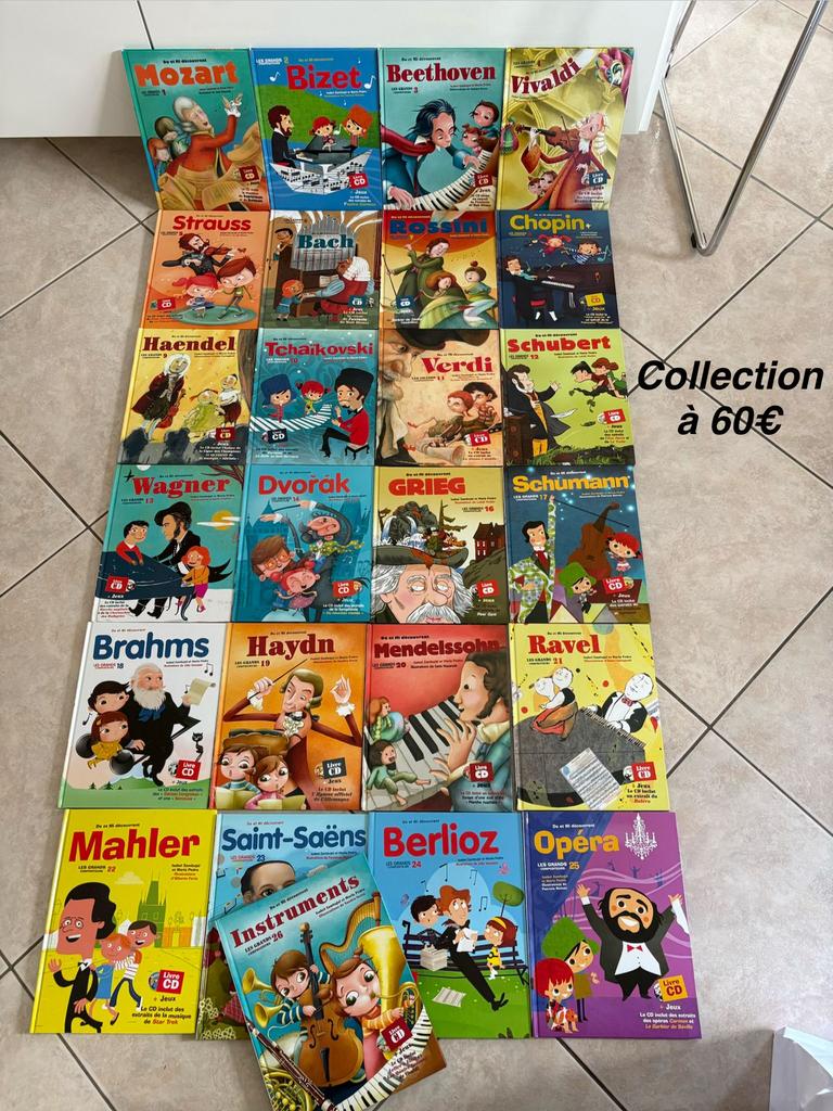 Gros mot de 25 livres avec cd les grands compositeurs neufs, Enlèvement ou Envoi, Comme neuf