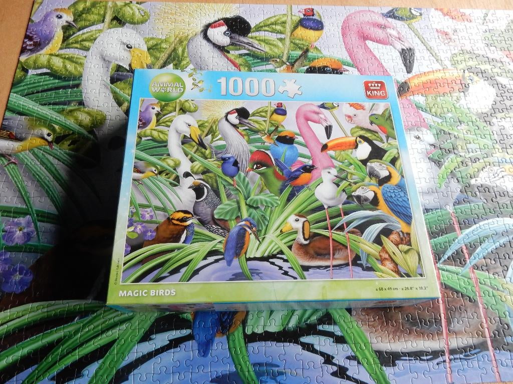 nr.744 - Puzzel: magic birds - 1000 stukjes, Ophalen of Verzenden, 500 t/m 1500 stukjes, Legpuzzel