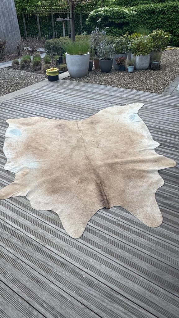 Mooi koeienvel., Maison & Meubles, Ameublement | Tapis & Moquettes, 200 cm ou plus, Brun, Utilisé, Autres formes