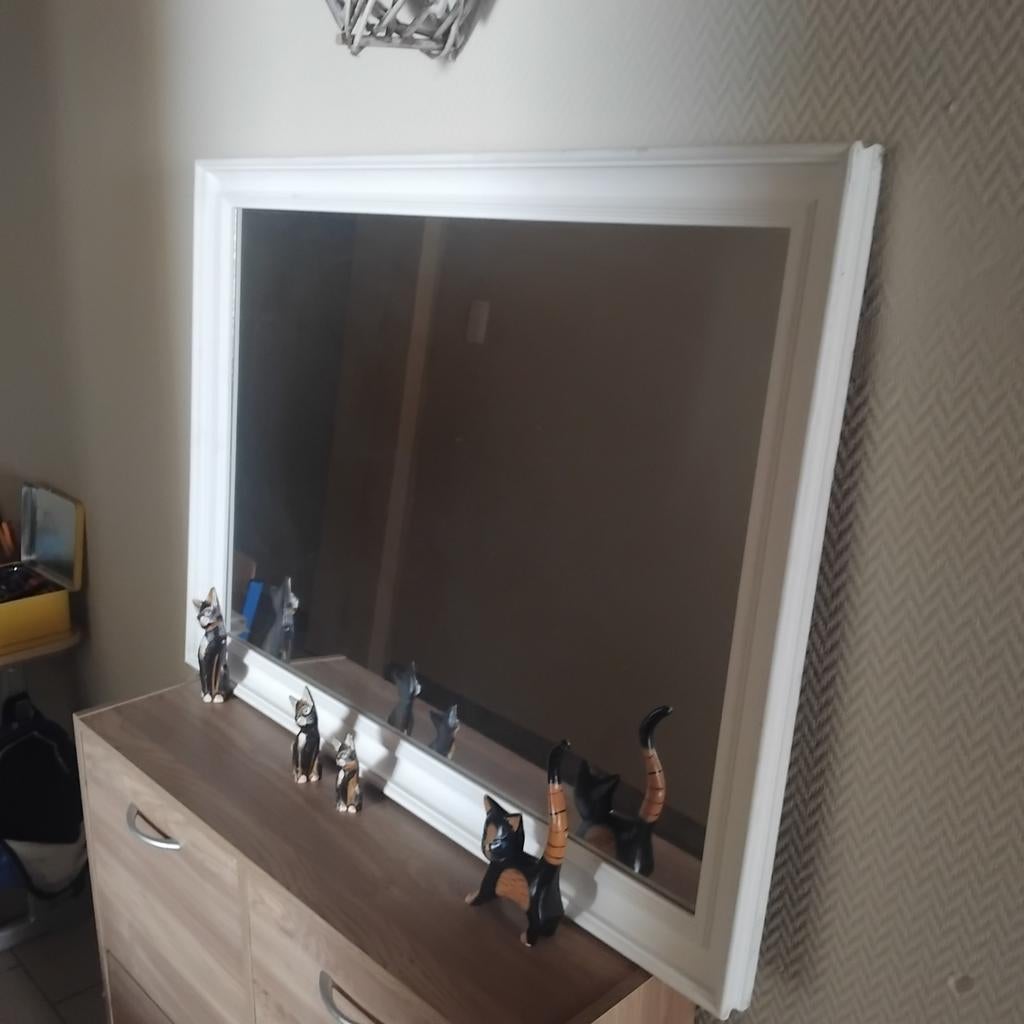 Grand miroir blanc qui vient de maison du monde, Maison & Meubles, Enlèvement