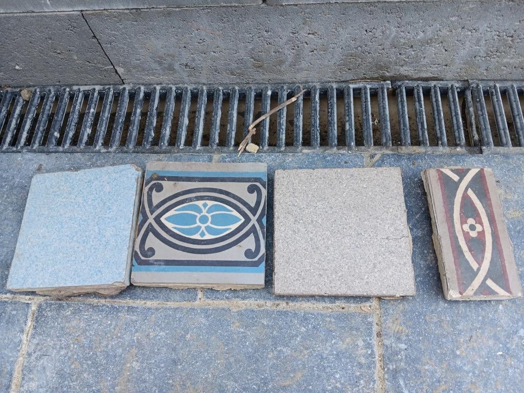 Carreaux de ciment - vintage (à donner), Bricolage & Construction, Dalles & Carrelages, Enlèvement