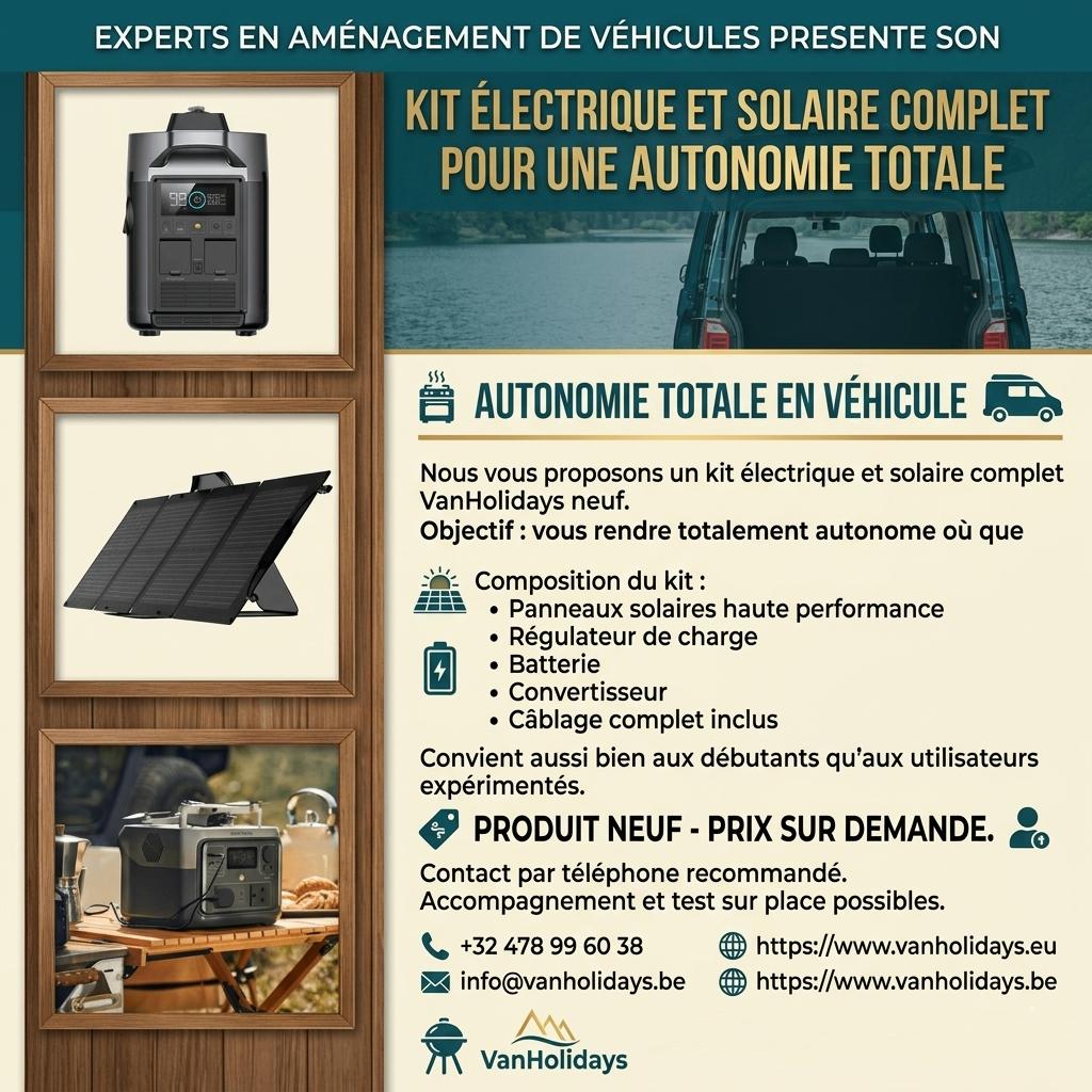 Sois autonome partout – Kit solaire véhicule VanHolidays, Enlèvement ou Envoi