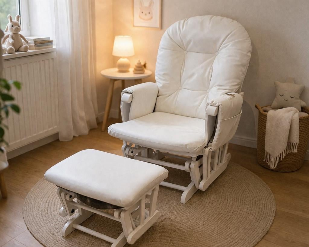 Chaise berçante Childhome avec repose-pieds, Maison & Meubles, Canapés | Repose-pieds & Poufs, Utilisé, Enlèvement
