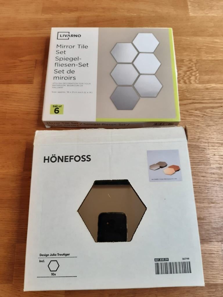 Spiegel hexagon., Huis en Inrichting, Ophalen, Minder dan 50 cm, Nieuw, Minder dan 100 cm