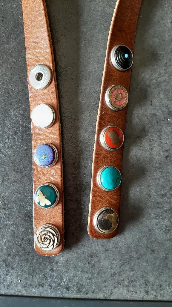 Te koop: Originele riem van "Noose Amsterdam" met 9 chunks, Kleding | Dames, Ophalen, Minder dan 3 cm, 80 tot 90 cm, Bruin