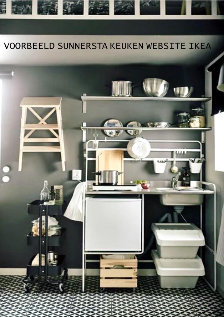 Mini-cuisine SUNNERSTA, Maison & Meubles, Cuisine | Cuisines complètes, Comme neuf, Autres types, Blanc, Acier ou Inox, Enlèvement