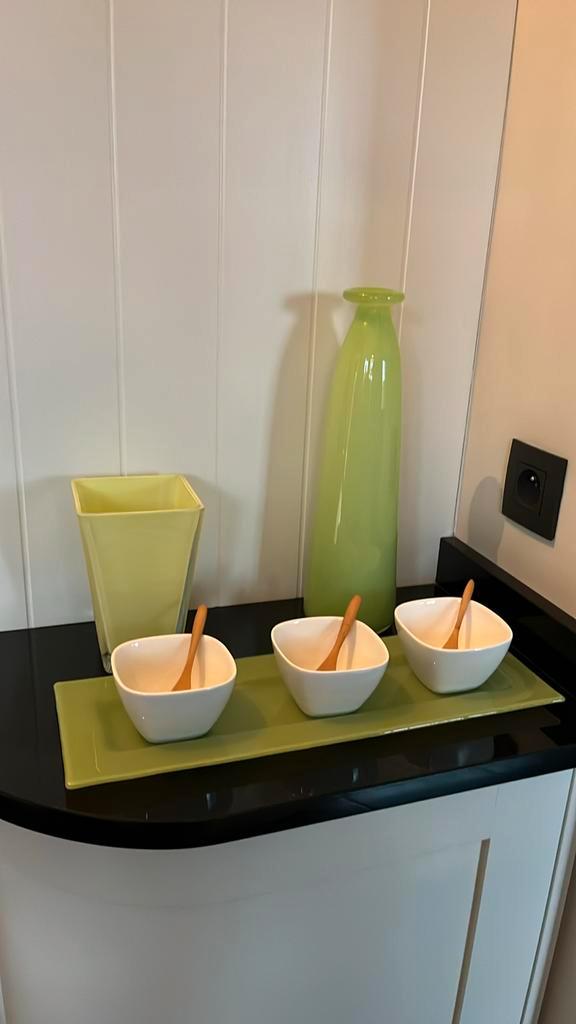 Ensemble deco vert, Maison & Meubles, Accessoires pour la Maison | Vases, Comme neuf, Vert, Verre, Enlèvement ou Envoi