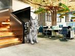 UNIEK XXL Boxer Art design object polyresin white silver, Antiek en Kunst, Ophalen of Verzenden