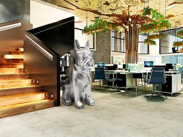 UNIEK XXL Boxer Art design object polyresin white silver beschikbaar voor biedingen