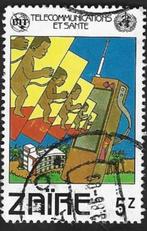 1 Postzegel Telecommunicatie en Gezondheid Zaïre, Postzegels en Munten, Postzegels | Afrika, Ophalen of Verzenden, Overige landen