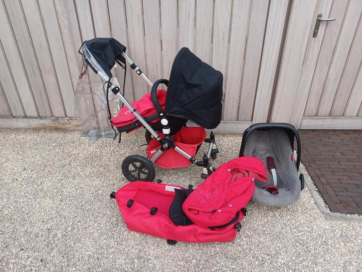 Kinderwagen (draagmand, buggy & maxi cosy) met vele extra's, Kinderen en Baby's, Kinderwagens en Combinaties, Gebruikt, Combiwagen