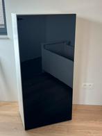 Ikea kast - zwart gelakte deur, met 3 plankjes, Ophalen, Gebruikt
