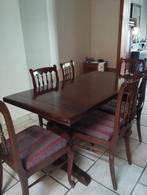 Eettafel en 6 stoelen, Ophalen, Gebruikt, Eikenhout
