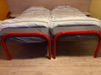 2 lits simples, rouge fer, Maison & Meubles, Enlèvement, Utilisé