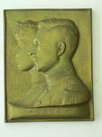 WO1 - Koningspaar 1914 - Prachtige plaquette, Ophalen of Verzenden