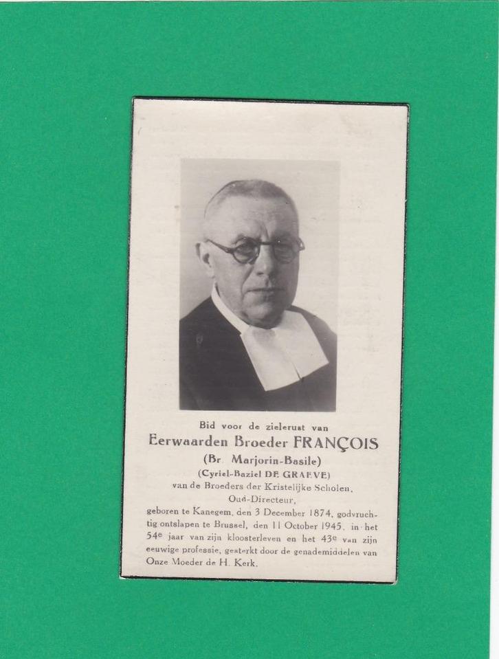 DP Broeder Cyriel De Graeve, Verzamelen, Bidprentjes en Rouwkaarten, Bidprentje, Verzenden