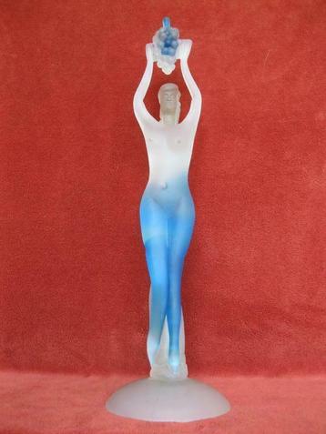Murano SEGUSO BLUE Erotic Lady Figure Antique Venetian TALL 