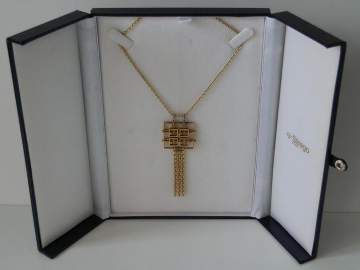 Gouden Amerikaner kettinghanger / ketting., Handtassen en Accessoires, Antieke sieraden, Ketting, Overige materialen, Ophalen of Verzenden