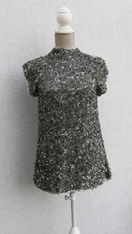 Prachtige zilveren blouse met geborduurde pailletten, maat M, Kleding | Dames, Blouses en Tunieken, Zara, Ophalen of Verzenden