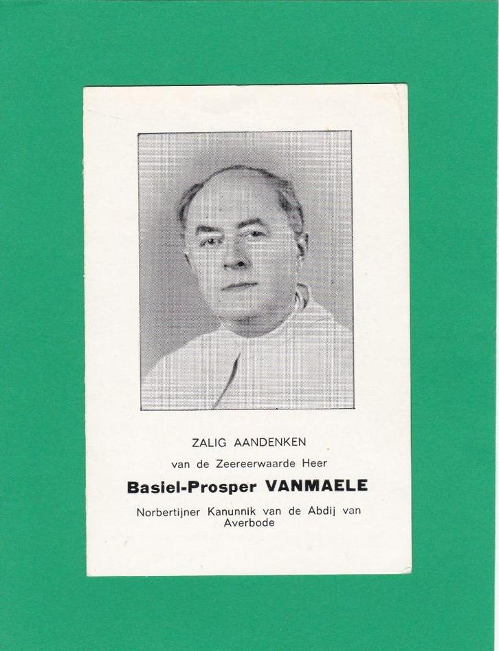 DP Norbertijn Kanunnik abdij Averbode, Verzamelen, Bidprentjes en Rouwkaarten, Bidprentje, Ophalen of Verzenden