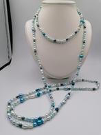 Collier long avec perles d'eau douce multicolores, Avec pierre précieuse, Envoi, Neuf