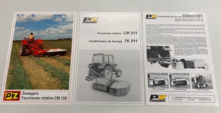 3 stuks originele PZ Zweegers cyclomaaier folders Frans, Boeken, Catalogussen en Folders, Nieuw, Folder, Ophalen of Verzenden
