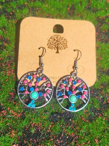 Boucles d'oreilles arbre de vie hippie bohème, Enlèvement ou Envoi, Comme neuf