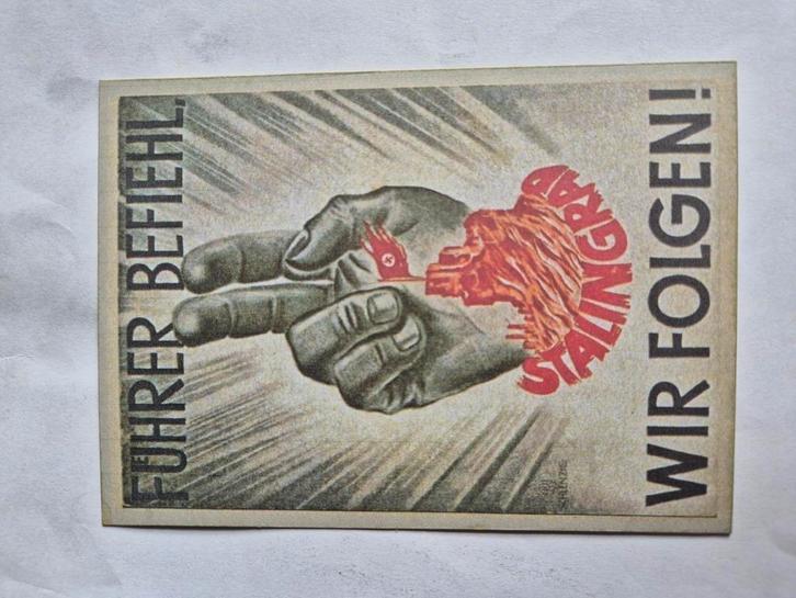 Ansichtkaart 'Tag der Wehrmacht 1943' – Stalingrad-thema, Verzamelen, Militaria | Tweede Wereldoorlog, Ophalen of Verzenden