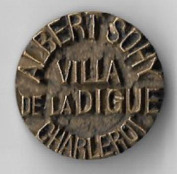Unieke oude stempel ALBERT SOHY VILLA DE LA DIGUE CHARLEROI beschikbaar voor biedingen