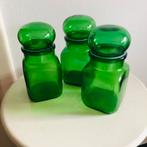 Vintage - Groene Glazen Potten, Ophalen of Verzenden