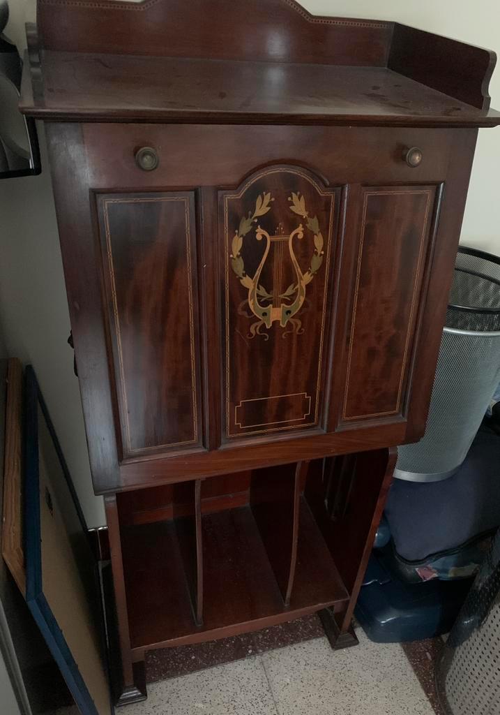 Antiek Art Nouveau mahonie Bladmuziekkast (folio cabinet), Antiek en Kunst, Antiek | Meubels | Kasten, Ophalen