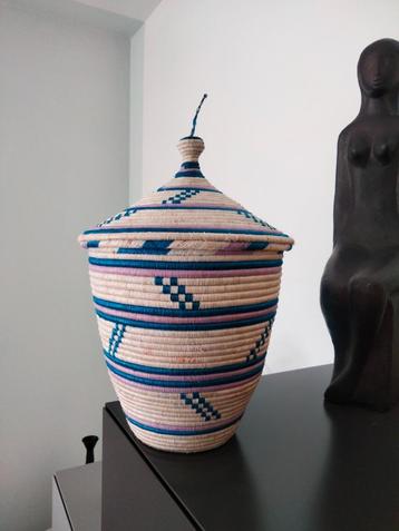 Afrika tribal voorraadpot dekselpot mand deco beschikbaar voor biedingen