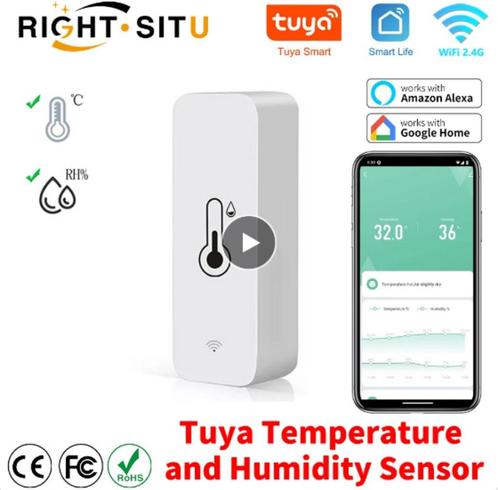 WiFi Thermometer Hygrometer Temperatuur Draadloos App TH01 -, Huis en Inrichting, Woonaccessoires | Overige, Nieuw, Ophalen of Verzenden