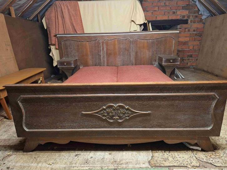 antiek bed - voor 1940 - voorzie nieuwe beddenbodem, Huis en Inrichting, Slaapkamer | Bedden, Gebruikt, Tweepersoons, 160 cm, 200 cm