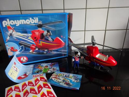 Playmobil Brandweerhelikopter - 4824*VOLLEDIG*PRIMA STAAT*, Kinderen en Baby's, Speelgoed | Playmobil, Complete set, Ophalen of Verzenden