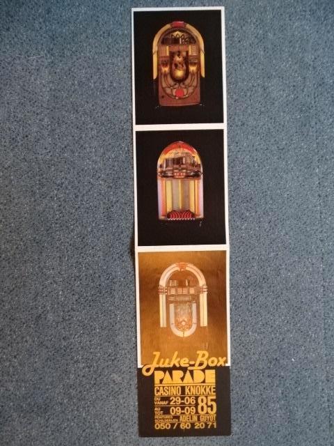 Expo „Juke-Box” - originele poster - Casino Knokke - 1985, Verzamelen, Posters, Gebruikt, Muziek, A1 t/m A3, Rechthoekig Staand