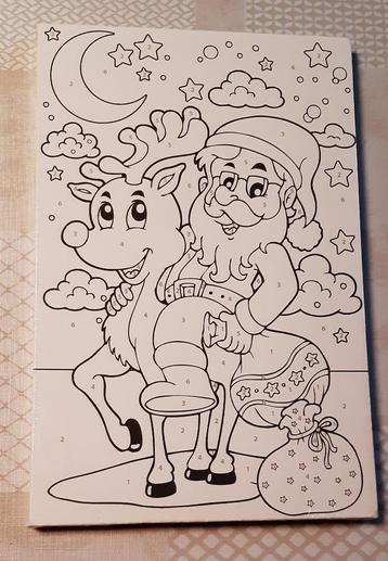 Schilderen / verven op nummer (Grafix) Kerstman beschikbaar voor biedingen