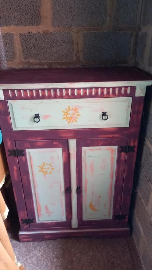 Meuble restauré patiné style vintage, Antiek en Kunst, Antiek | Meubels | Kasten, Ophalen