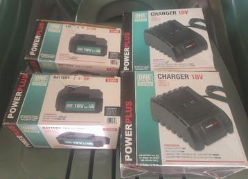 batteries et chargeurs 18V Powerplus, Enlèvement, Comme neuf