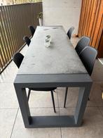 Terrastafel en stoelen, Tuin en Terras, Ophalen, Gebruikt, Eettafel, 6 zitplaatsen