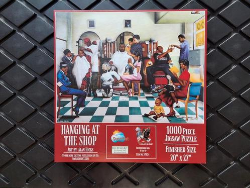 Sunsout Puzzel - Hanging at the Shop, Hobby en Vrije tijd, Denksport en Puzzels, Zo goed als nieuw, Legpuzzel, 500 t/m 1500 stukjes