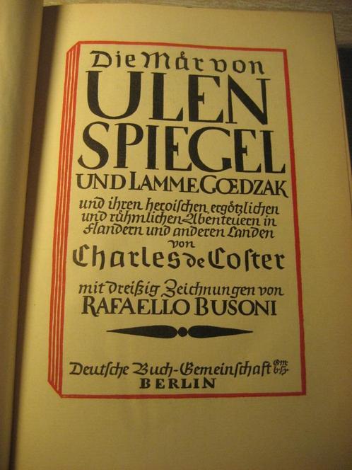 Die mär von Ulenspiegel und Lamme Goedzak, Antiquités & Art, Antiquités | Livres & Manuscrits, Enlèvement ou Envoi