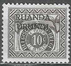 Ruanda-Urundi 1959 - Yvert 20TX - Takszegel - 10 c. (ZG), Postzegels en Munten, Postzegels | Afrika, Postfris, Verzenden