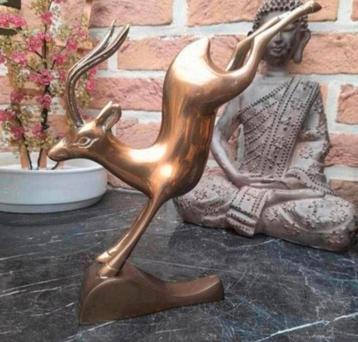 Vintage unieke koperen Antelope/ Gazelle staanbeeld  beschikbaar voor biedingen