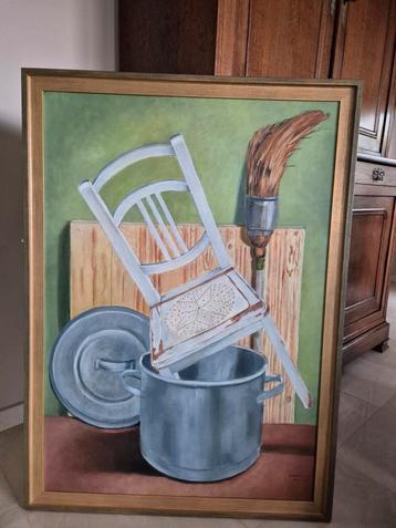 Surrealisme vintage schilderij  beschikbaar voor biedingen