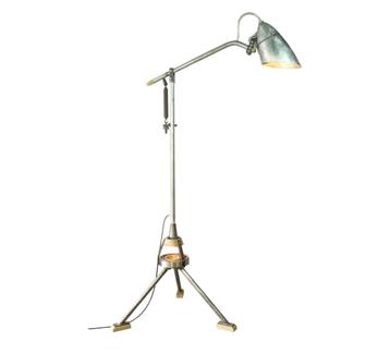 grote industriële vloerlamp driepoot statief metaal stoer beschikbaar voor biedingen