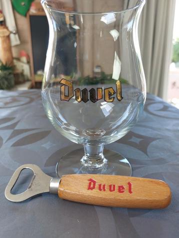 Duvel glas gouden letters ,flessen opener, Ophalen of Verzenden, Duvel