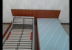 2 Éénpersoonsbedden, Ophalen, 90 cm, Eenpersoons, Bruin