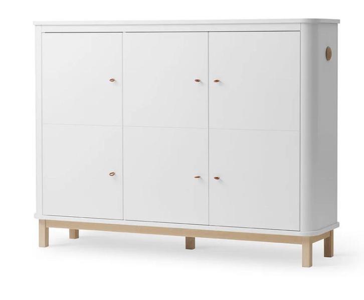 OLIVER FURNITURE - WOOD MULTI cupboard 3 deuren, white/oak, Kinderen en Baby's, Kinderkamer | Commodes en Kasten, Zo goed als nieuw