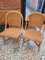 2 RIETEN STOELEN, Huis en Inrichting, Stoelen, Ophalen, Riet of Rotan, Twee, Bruin